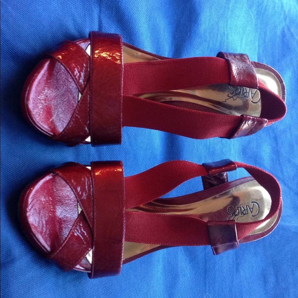 Carlos Santana dark red patent pumps, size 8